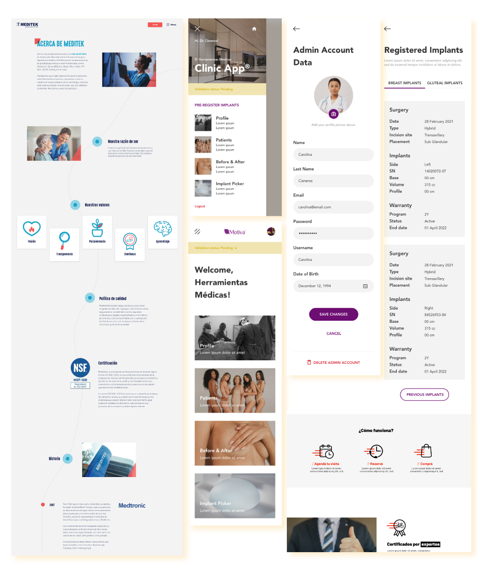 Meditek website and medical application interface system